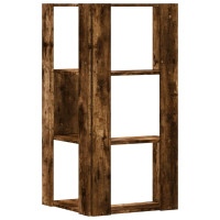 Produktbild för Bokhylla hörn 3 hyllplan rökfärgad ek 50x50x102 cm