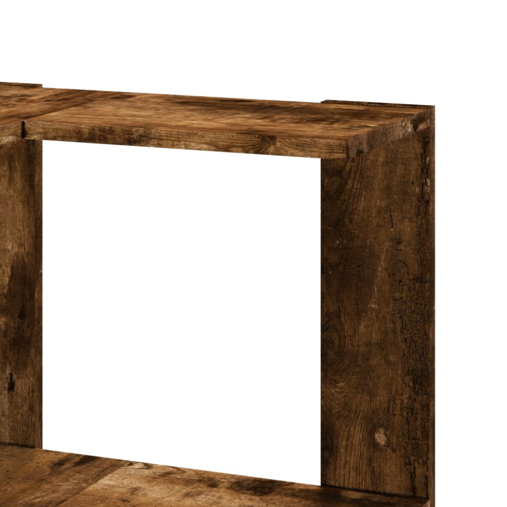 Produktbild för Bokhylla hörn 3 hyllplan rökfärgad ek 50x50x102 cm