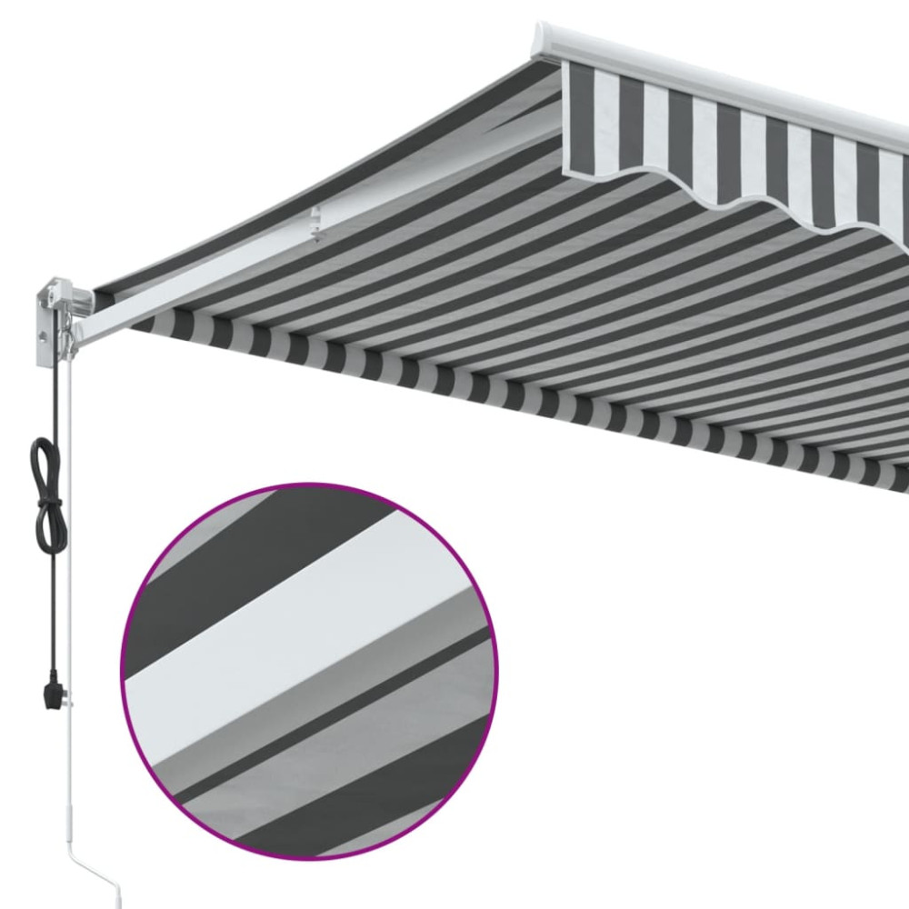 Produktbild för Markis infällbar antracit och vit 3,5x2,5 m tyg&aluminium