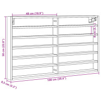 Produktbild för Vitrinskåp rökfärgad ek 100x8,5x58 cm konstruerat trä