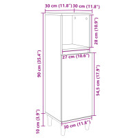 Produktbild för Badrumsskåp sonoma-ek 30x30x100cm konstruerat trä