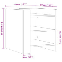 Produktbild för Sängbord vit 45x50x50 cm konstruerat trä