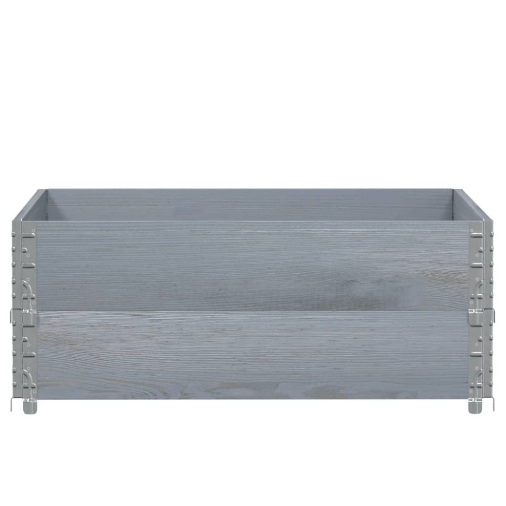 Produktbild för Pallkragar 2 st grå 100x100 cm massivt furu