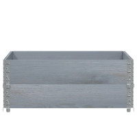 Produktbild för Pallkragar 2 st grå 100x100 cm massivt furu