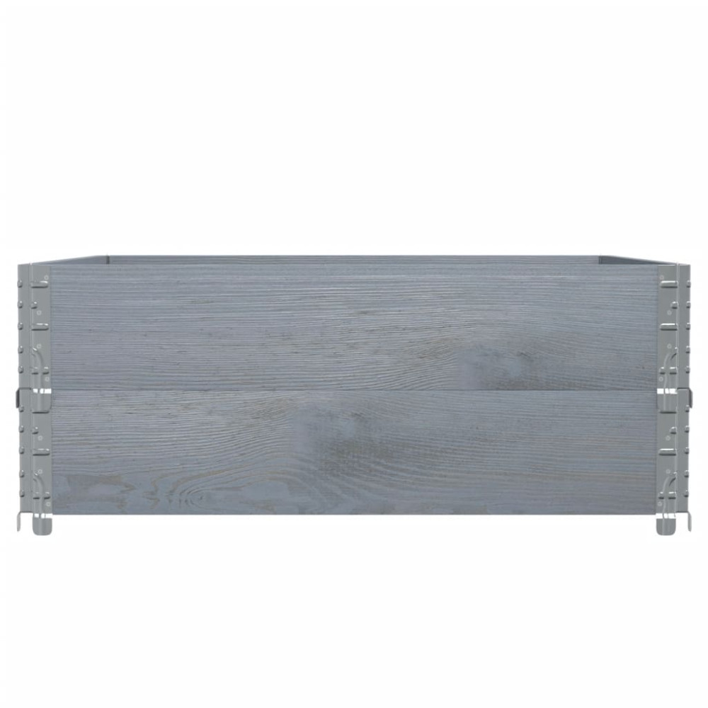 Produktbild för Pallkragar 2 st grå 100x100 cm massivt furu