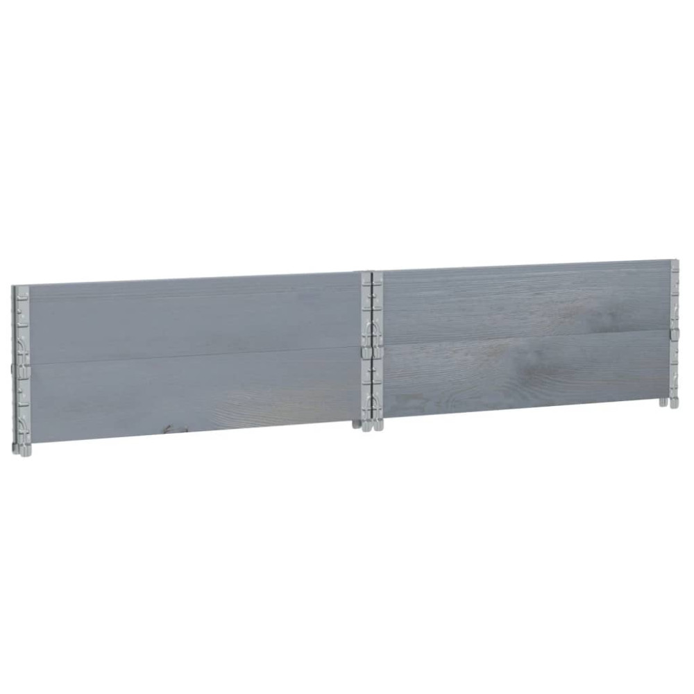 Produktbild för Pallkragar 2 st grå 100x100 cm massivt furu