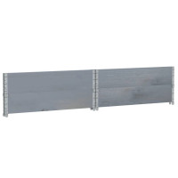 Produktbild för Pallkragar 2 st grå 100x100 cm massivt furu