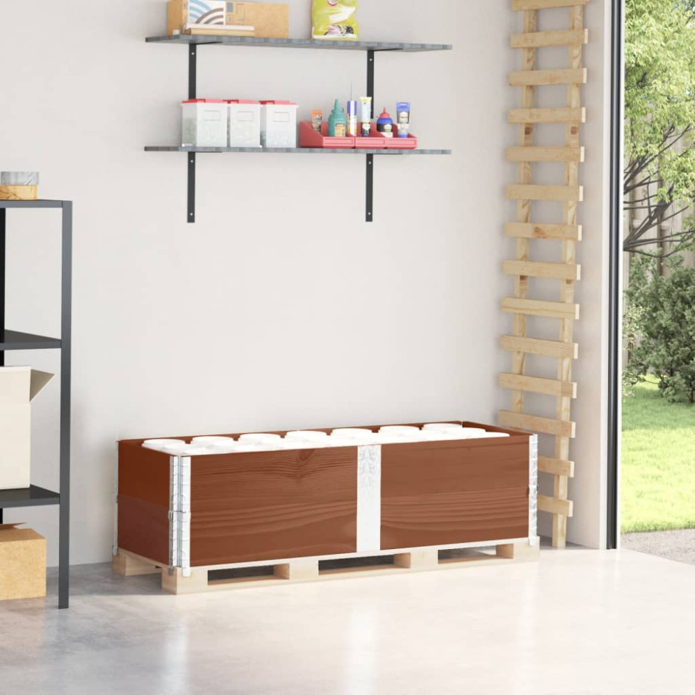 Produktbild för Pallkragar 2 st brun 150x50 cm massivt furu