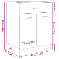 Produktbild för Underskåp med låda sonoma-ek 60x46x81,5 cm konstruerat trä