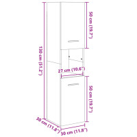 Produktbild för Badrumsskåp sonoma-ek 30x30x130 cm spånskiva