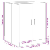 Produktbild för Tvättmaskinsskåp sonoma-ek 70,5x71,5x91,5 cm