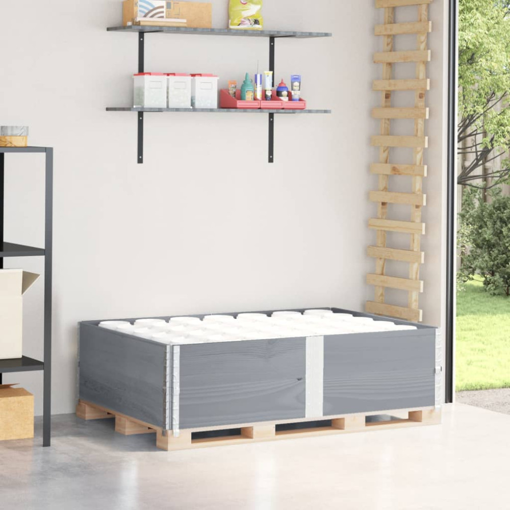Produktbild för Pallkragar 2 st grå 150x100 cm massivt furu