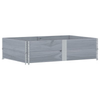 Produktbild för Pallkragar 2 st grå 150x100 cm massivt furu