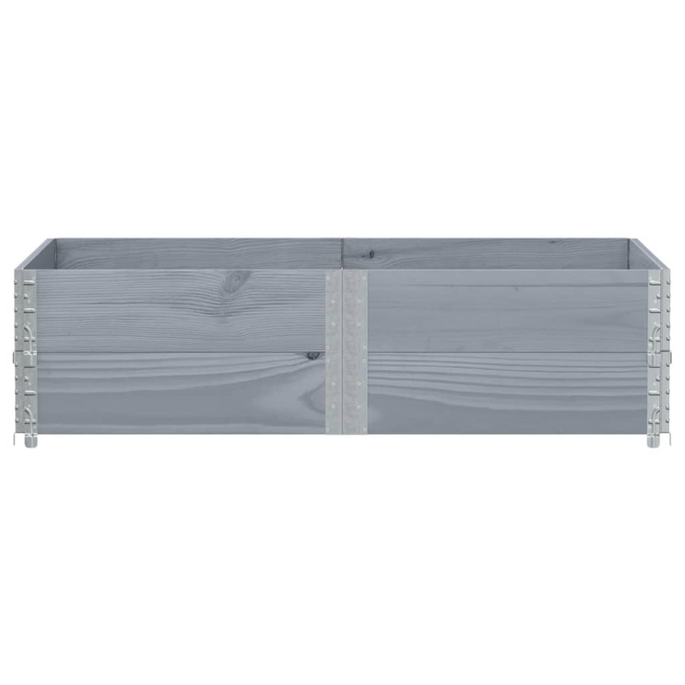 Produktbild för Pallkragar 2 st grå 150x100 cm massivt furu