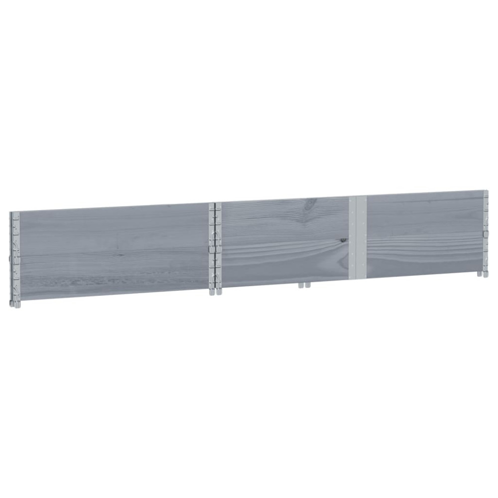 Produktbild för Pallkragar 2 st grå 150x100 cm massivt furu