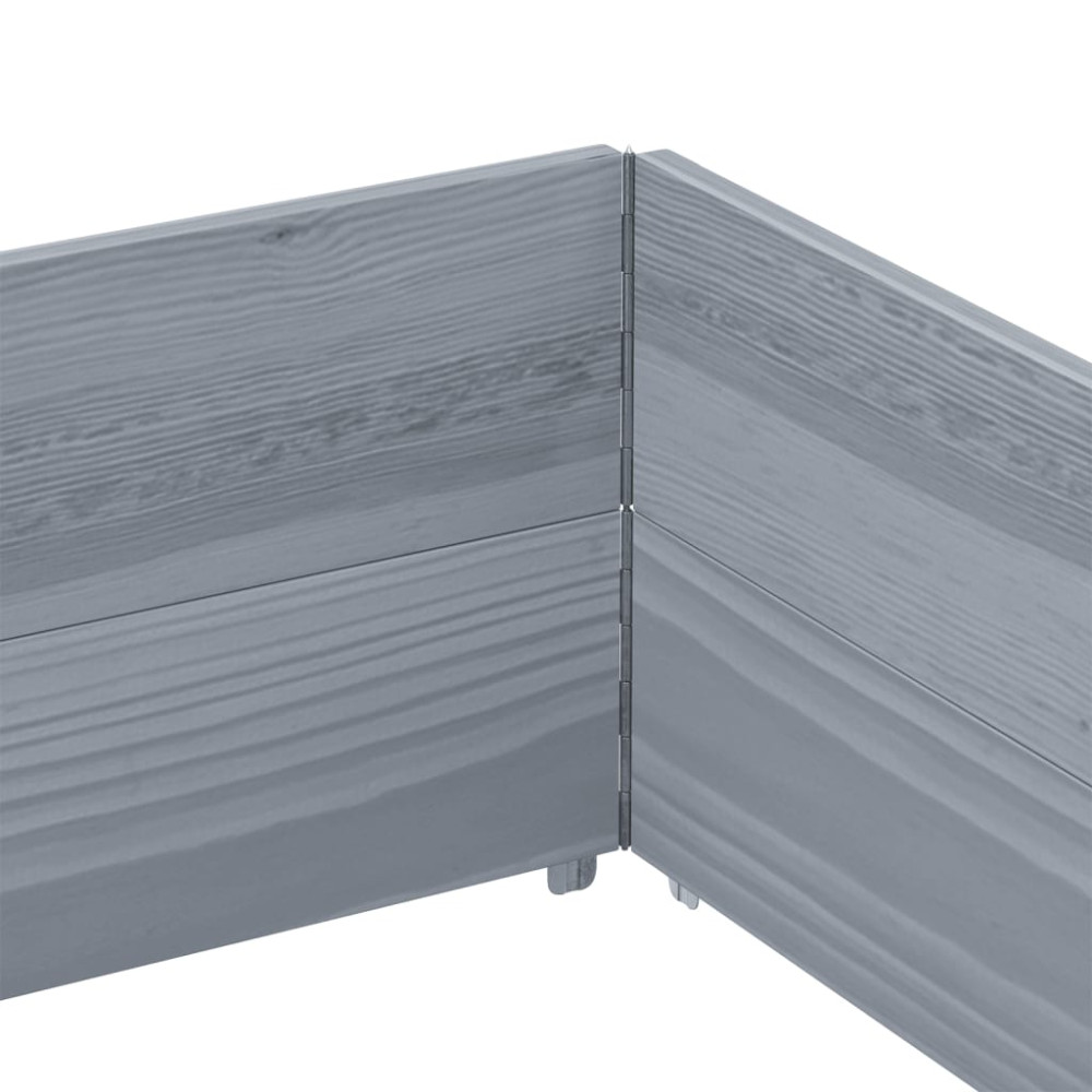 Produktbild för Pallkragar 2 st grå 150x100 cm massivt furu