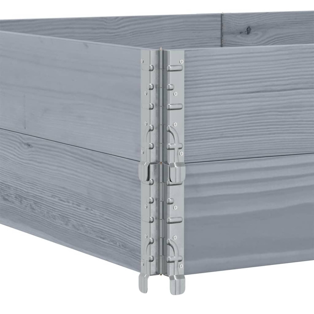 Produktbild för Pallkragar 2 st grå 150x100 cm massivt furu