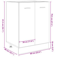 Produktbild för Underskåp sonoma-ek 60x46x81,5 cm konstruerat trä