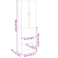 Produktbild för Tvättmaskinsskåp sonoma-ek 64x25,5x190 cm