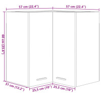 Produktbild för Väggskåp hörn sonoma-ek 57x57x60 cm konstruerat trä