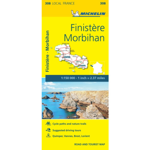 Michelin Editions Des Voyages Finistere, Morbihan - Michelin Local Map 308