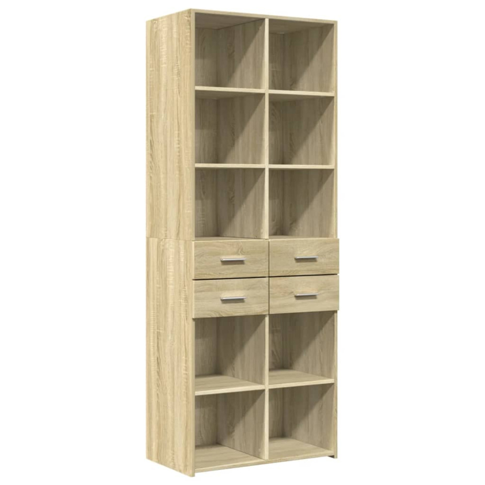Produktbild för Högskåp sonoma-ek 70x42,5x185 cm konstruerat trä