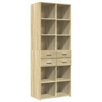 Produktbild för Högskåp sonoma-ek 70x42,5x185 cm konstruerat trä