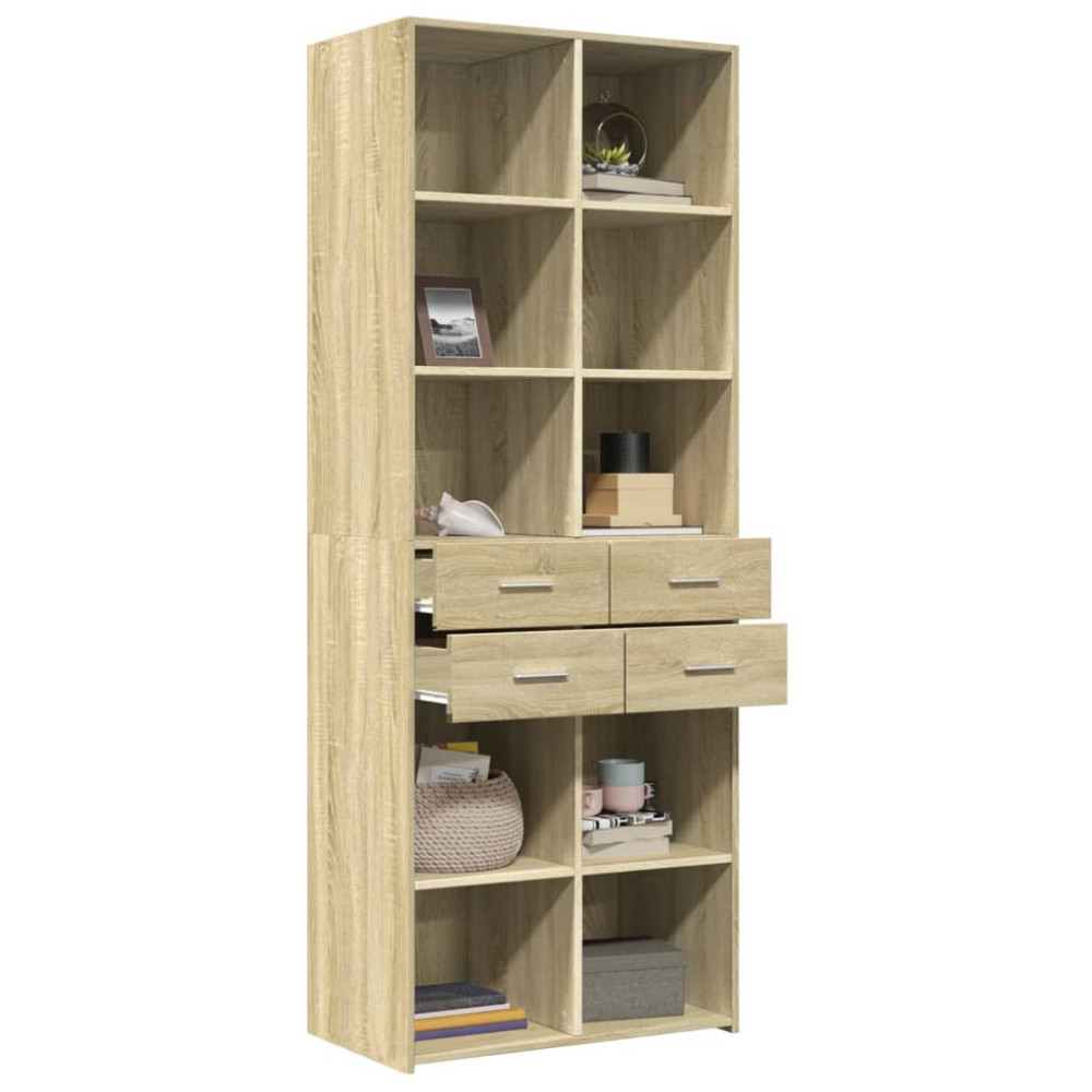 Produktbild för Högskåp sonoma-ek 70x42,5x185 cm konstruerat trä