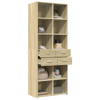 Produktbild för Högskåp sonoma-ek 70x42,5x185 cm konstruerat trä