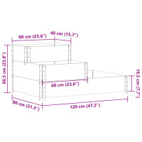 Produktbild för Pallkrage 3 nivåer 120x80 cm massiv furu