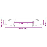 Produktbild för Pallkrage sexhörning svart 160x160 cm massiv furu