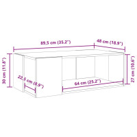 Produktbild för Soffbord svart 89,5x48x30 cm konstruerat trä