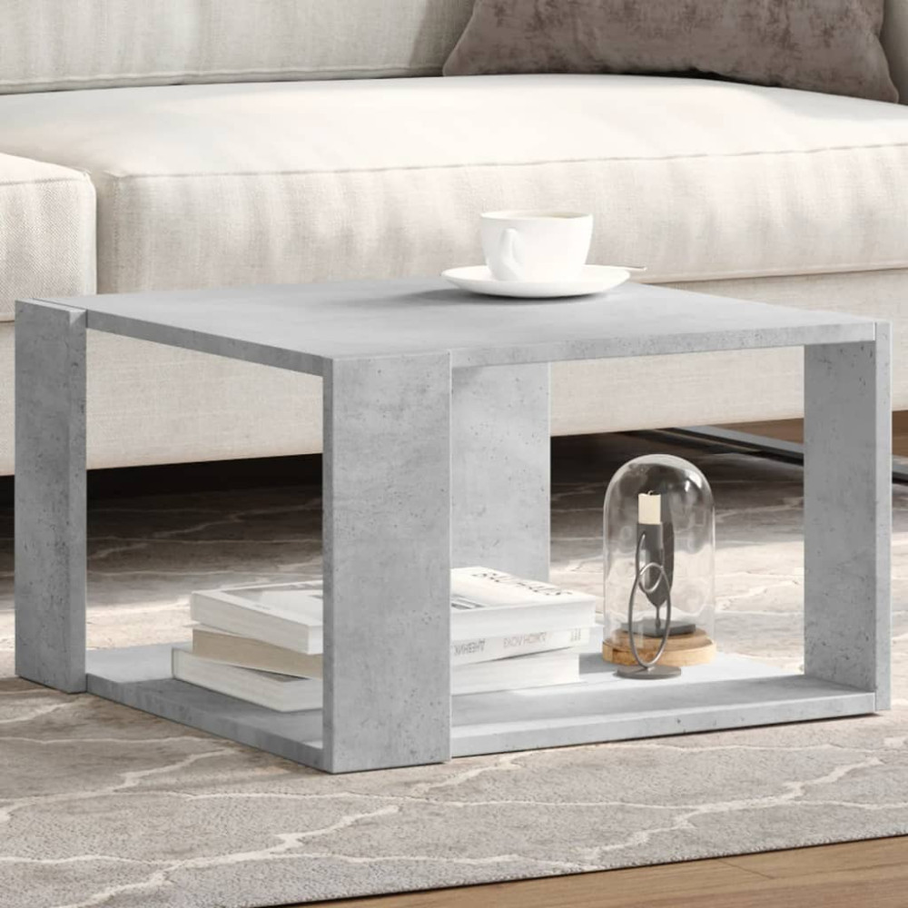 Produktbild för Soffbord betonggrå 51,5x51,5x30 cm konstruerat trä