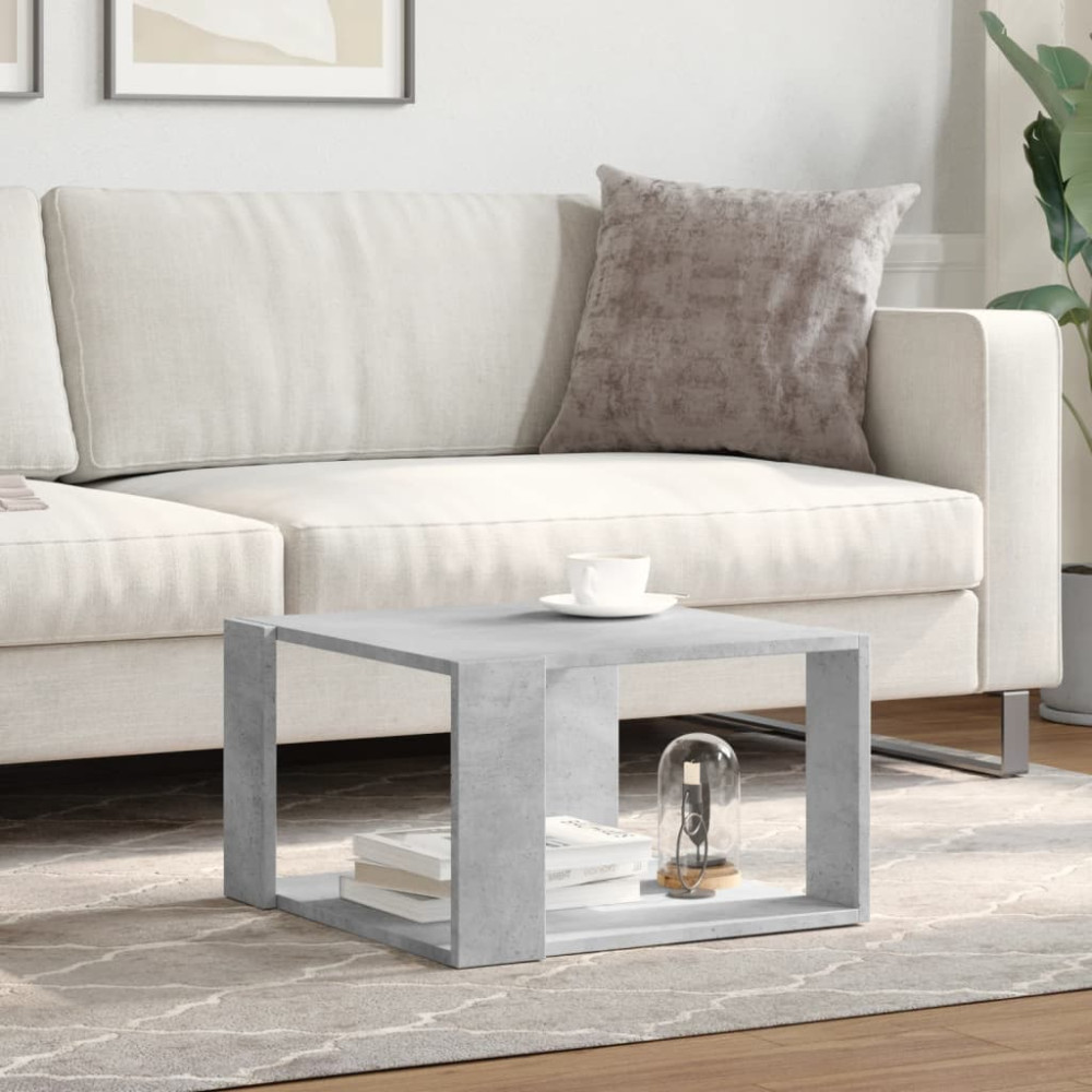 Produktbild för Soffbord betonggrå 51,5x51,5x30 cm konstruerat trä