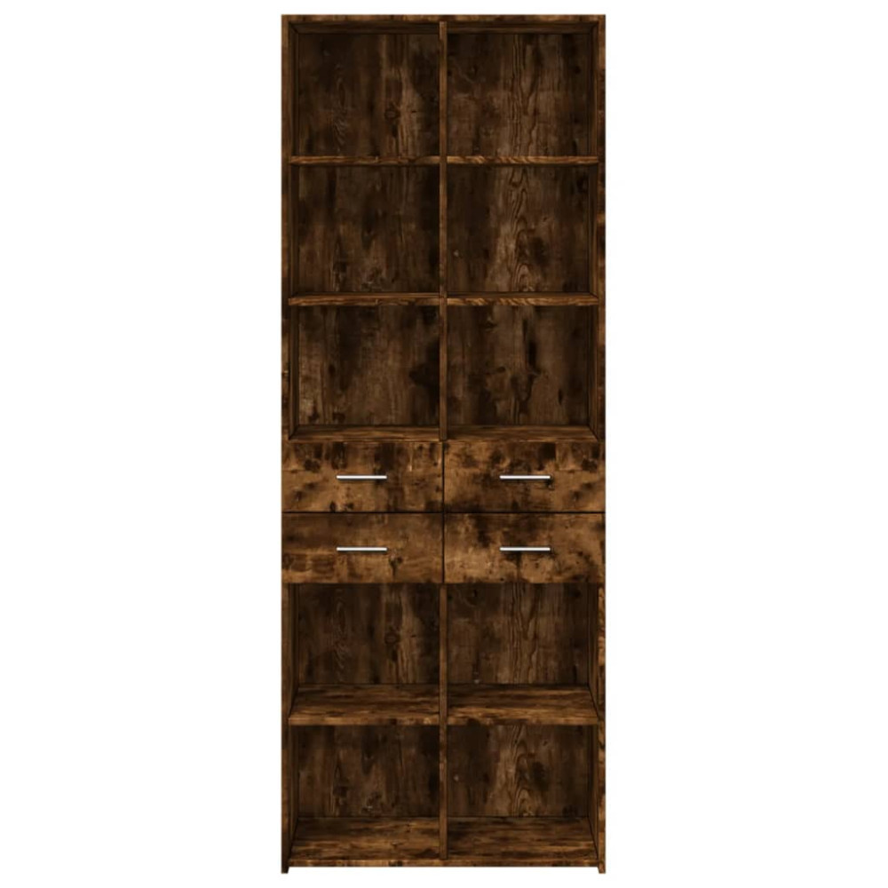 Produktbild för Högskåp rökfärgad ek 70x42,5x185 cm konstruerat trä