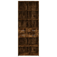 Produktbild för Högskåp rökfärgad ek 70x42,5x185 cm konstruerat trä