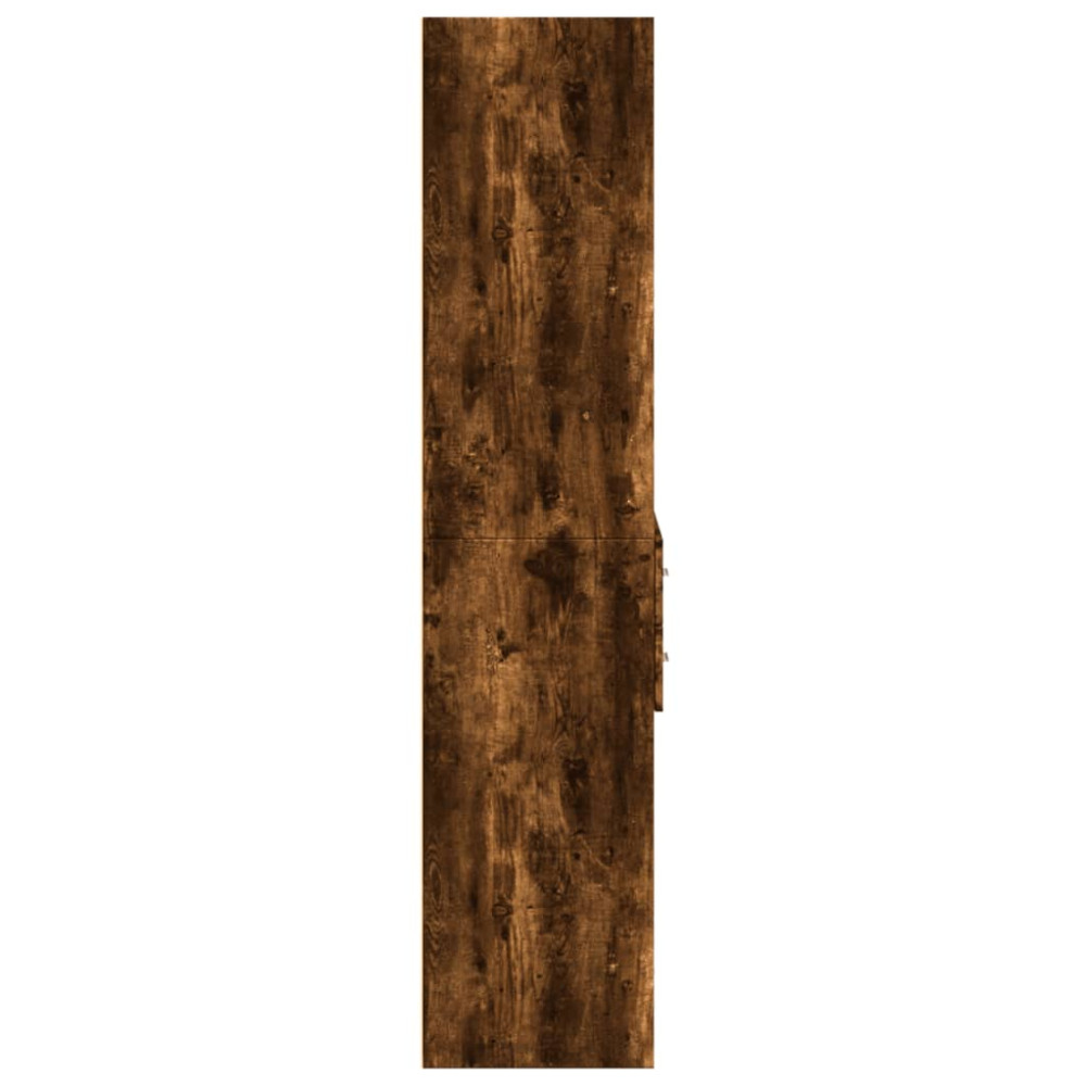 Produktbild för Högskåp rökfärgad ek 70x42,5x185 cm konstruerat trä