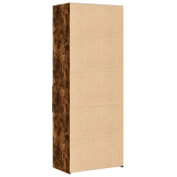 Produktbild för Högskåp rökfärgad ek 70x42,5x185 cm konstruerat trä