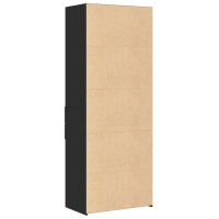 Produktbild för Högskåp svart 70x42,5x185 cm konstruerat trä
