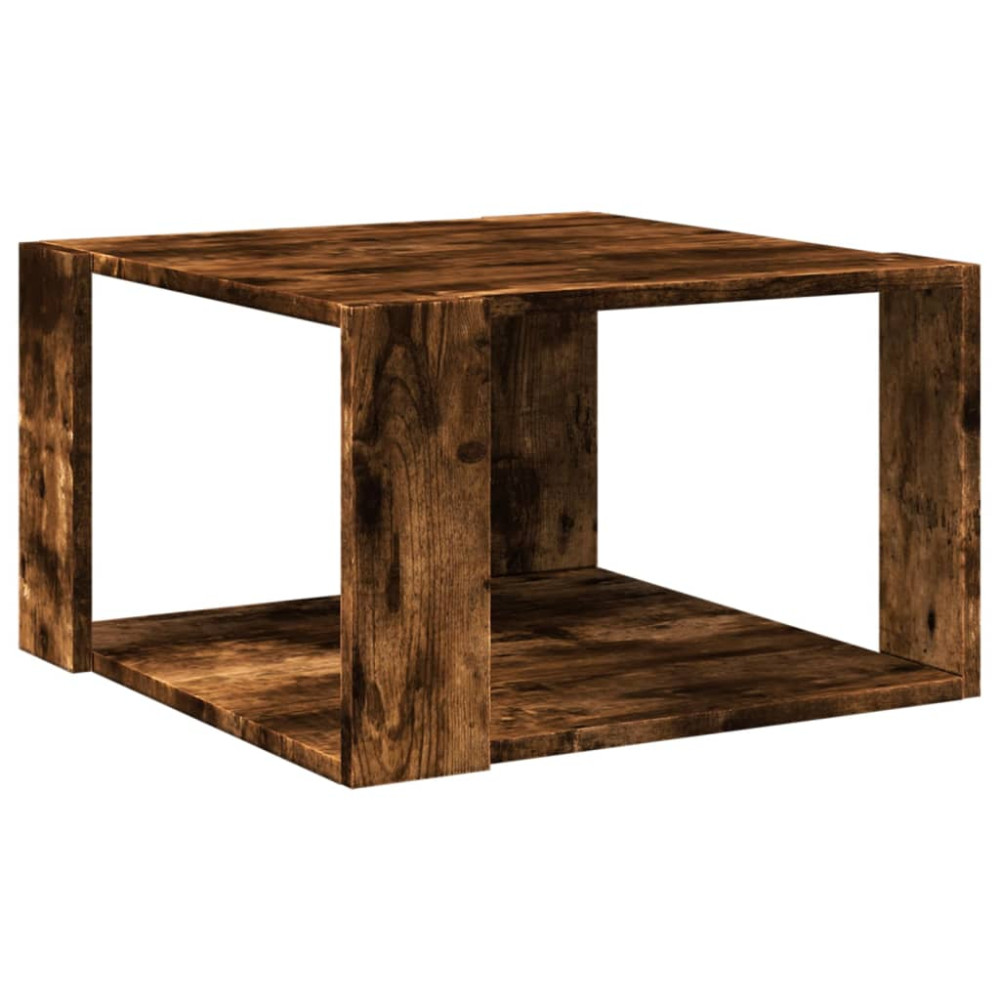 Produktbild för Soffbord rökfärgad ek 51,5x51,5x30 cm konstruerat trä