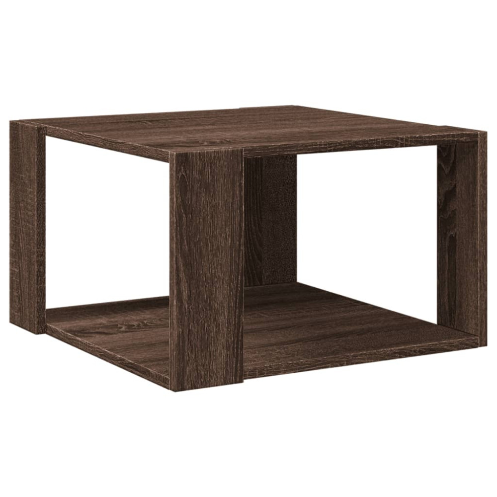 Produktbild för Soffbord brun ek 51,5x51,5x30 cm konstruerat trä