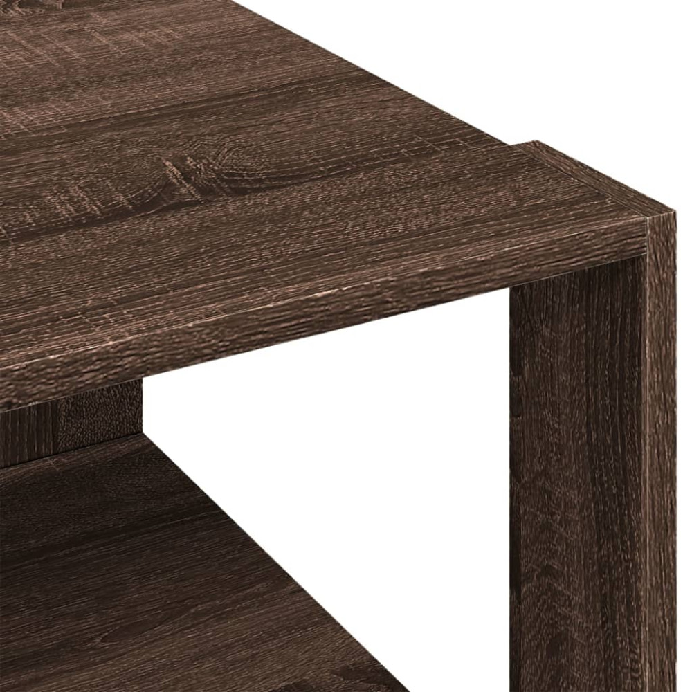 Produktbild för Soffbord brun ek 51,5x51,5x30 cm konstruerat trä