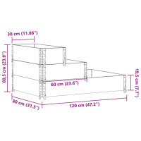 Produktbild för Pallkrage 3 nivåer 120x80 cm massiv furu