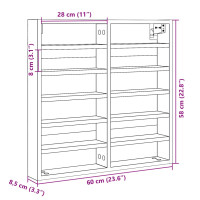 Produktbild för Vitrinskåp betonggrå 60x8,5x58 cm konstruerat trä