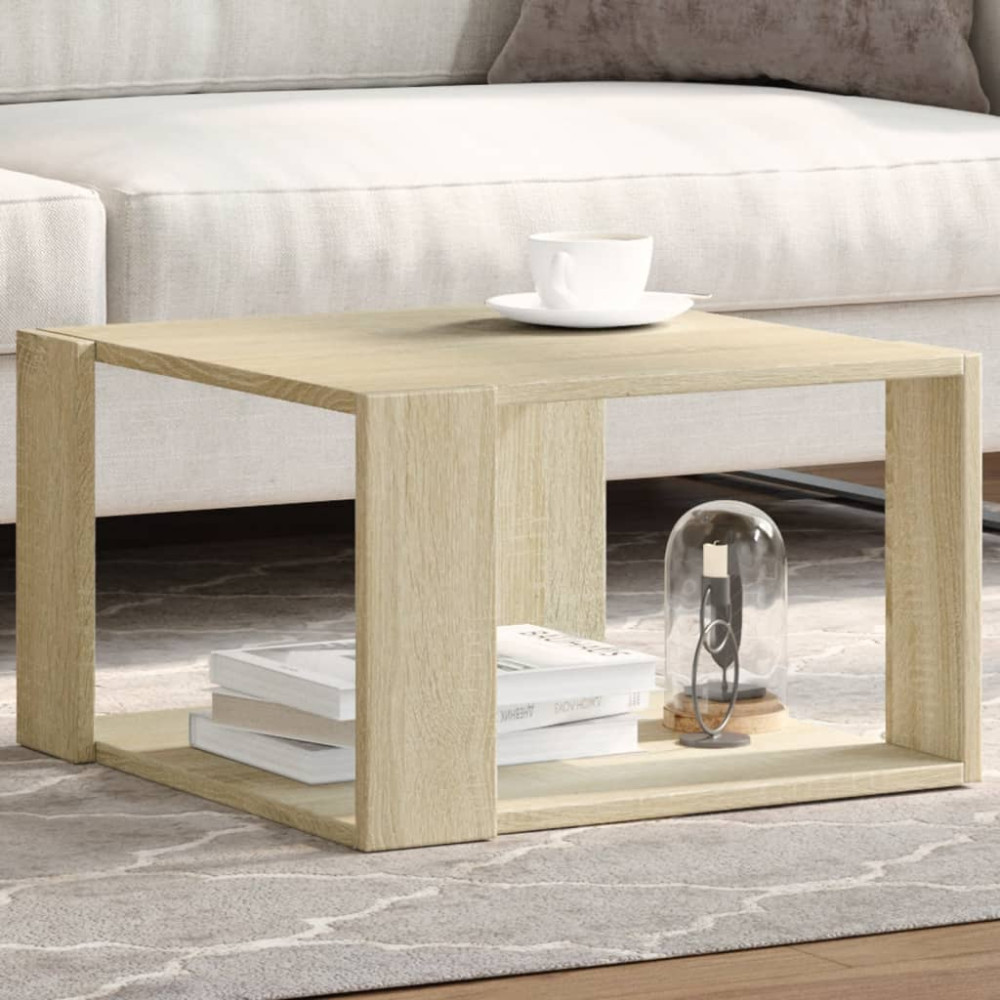 Produktbild för Soffbord sonoma-ek 51,5x51,5x30 cm konstruerat trä