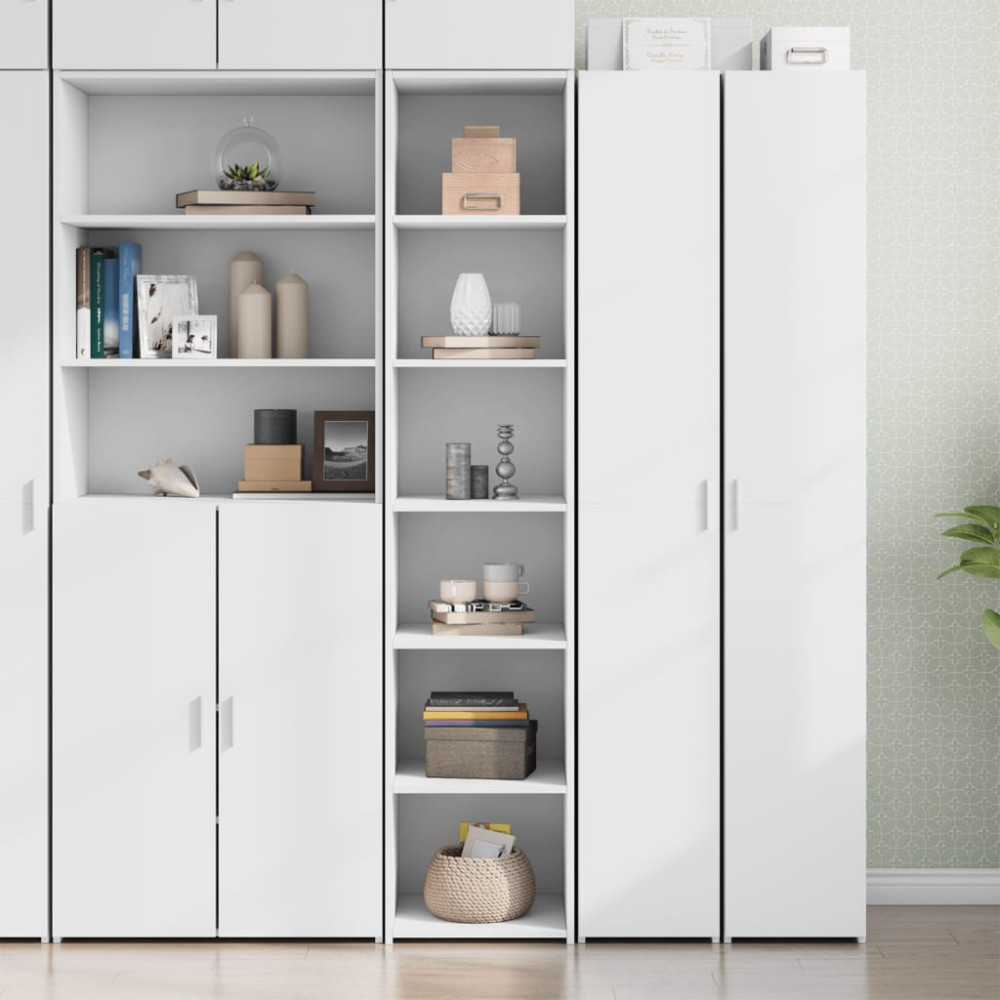 Produktbild för Högskåp vit 40x41x185 cm konstruerat trä