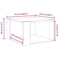 Produktbild för Soffbord vit 51,5x51,5x30 cm konstruerat trä