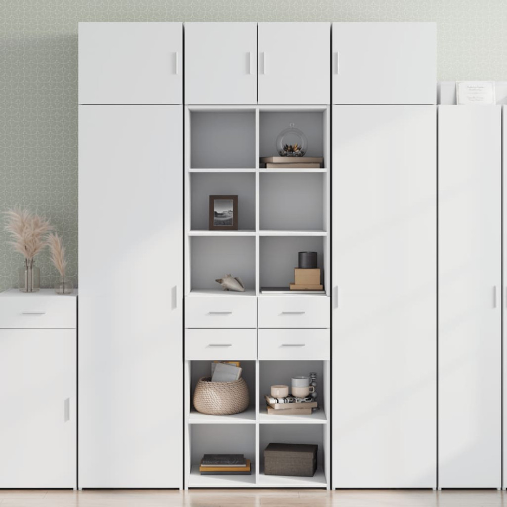 Produktbild för Högskåp vit 70x42,5x185 cm konstruerat trä