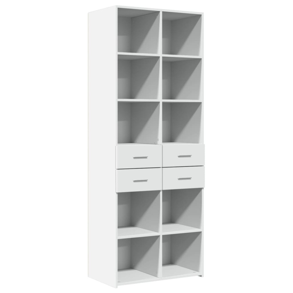 Produktbild för Högskåp vit 70x42,5x185 cm konstruerat trä