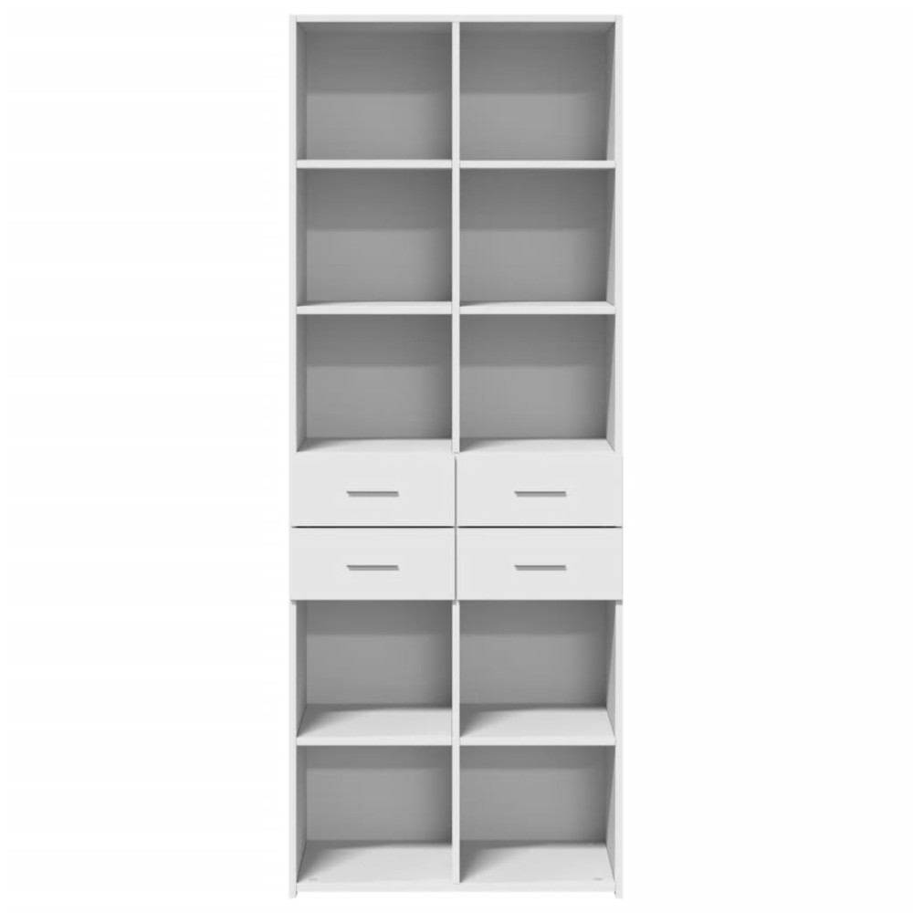 Produktbild för Högskåp vit 70x42,5x185 cm konstruerat trä